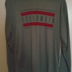 Yellowfin Gray Long Sleeve Hooded Shirt Sz M‎
